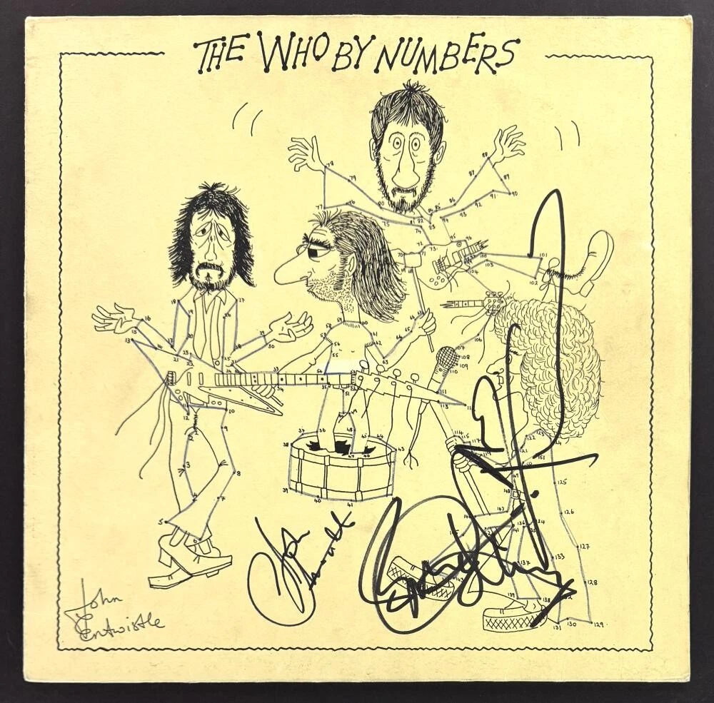 John Entwistle Roger Daltrey Pete Townshend Signed Autograph Who Record Beckett