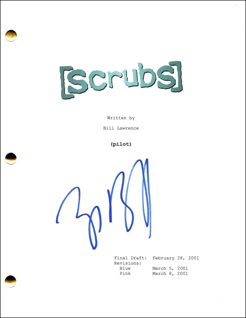 ZACH BRAFF SIGNED AUTOGRAPH SCRUBS FULL PILOT SCRIPT SCREENPLAY – JD JOHN DORIAN COLLECTIBLE MEMORABILIA