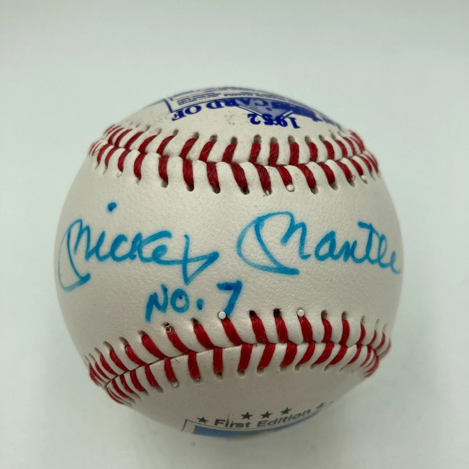 Mickey Mantle #7 Signed 1952 Topps Rookie Card Baseball JSA COA