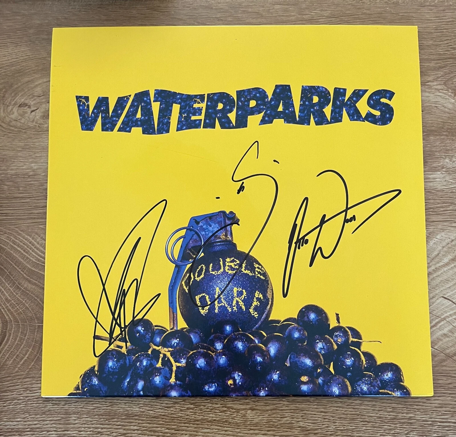 * WATERPARKS * signed vinyl album * DOUBLE DARE * AWSTEN KNIGHT, OTTO & GEOFF *