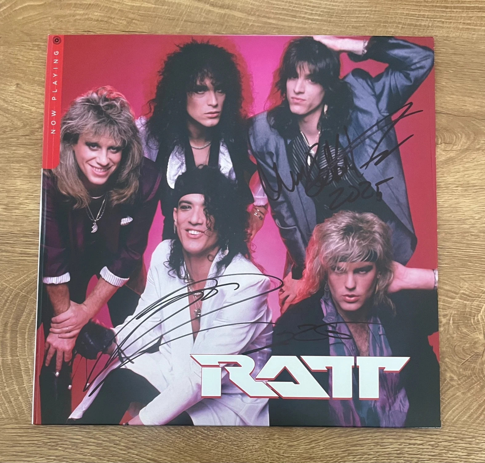 * RATT * signed album * NOW PLAYING * STEPHEN PEARCY & WARREN DEMARTINI * COA