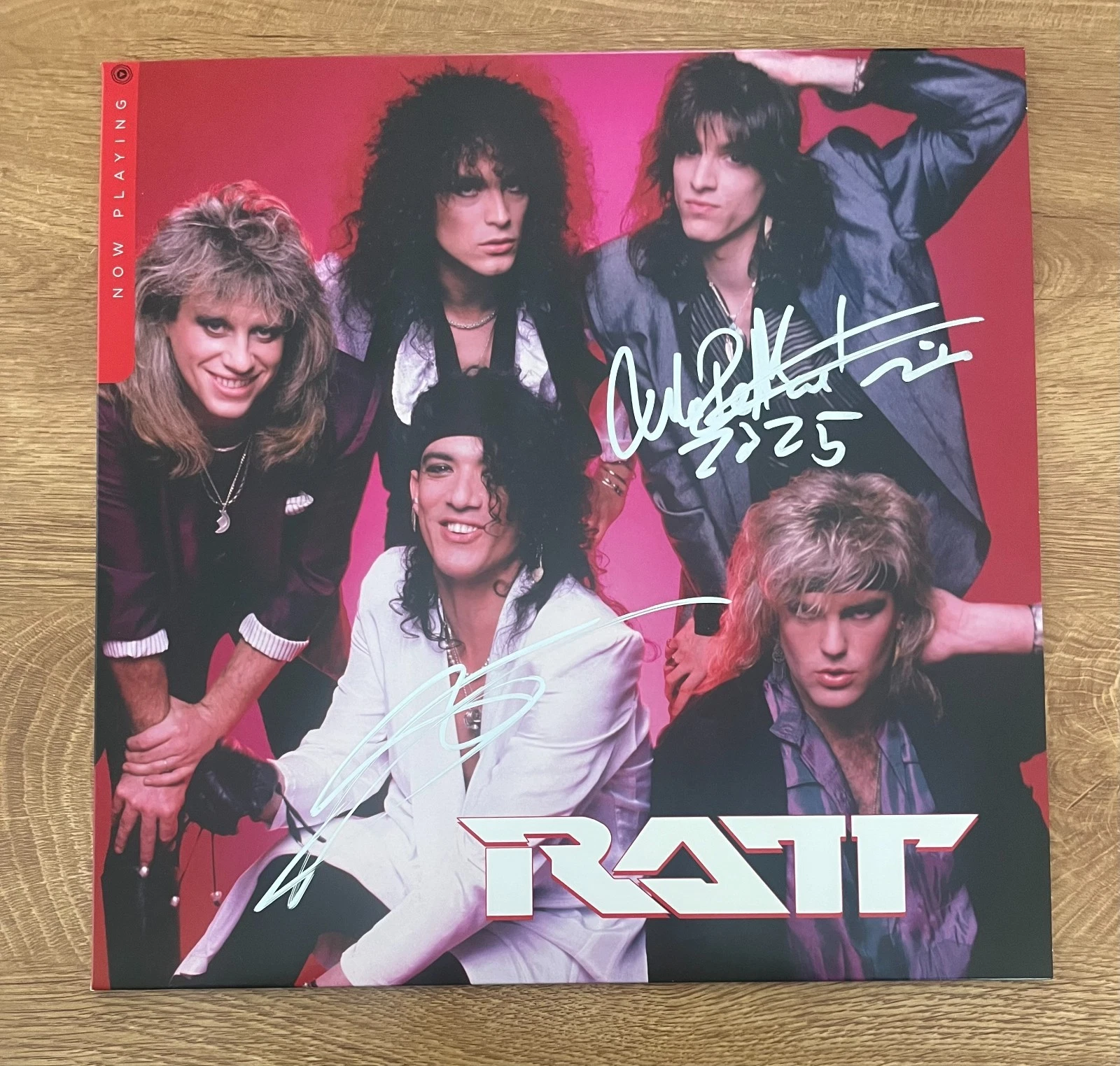 * RATT * signed album * NOW PLAYING * STEPHEN PEARCY & WARREN DEMARTINI * COA