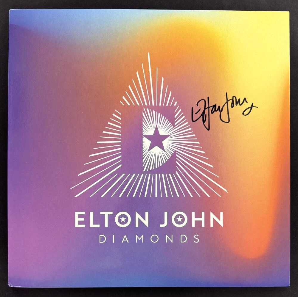 Elton John Signed Autograph Album Vinyl Record - Diamonds Greatest Hits JSA COA