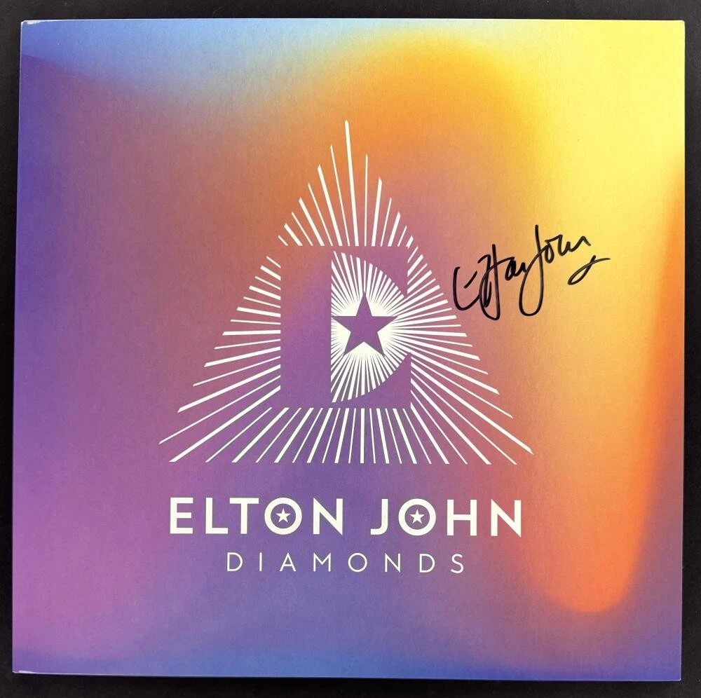 Elton John Signed Autograph Diamonds Greatest Hits Album Vinyl Record w/ JSA COA