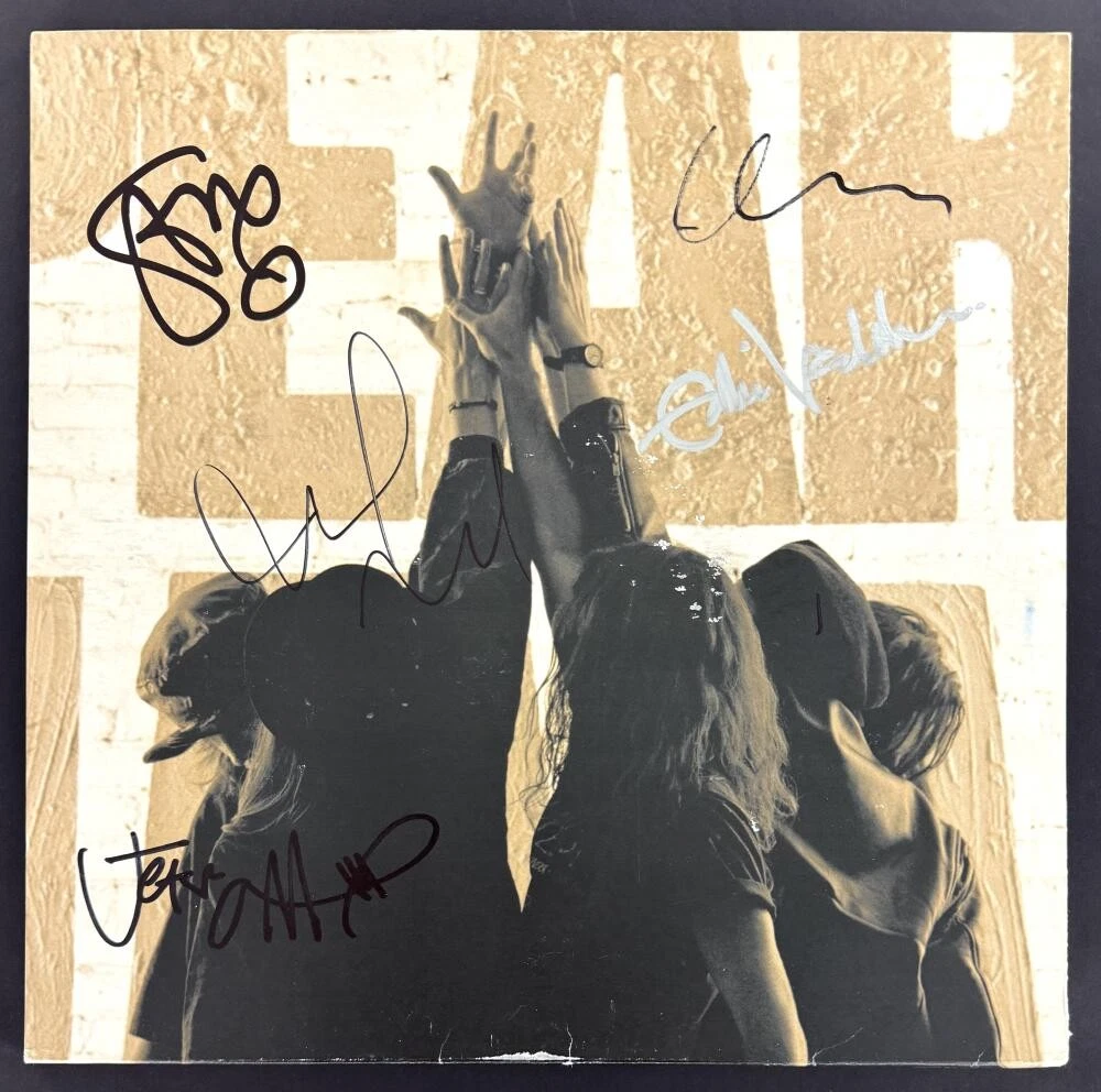 Pearl Jam Full Band x5 Signed Autograph Ten Album Record - Eddie Vedder JSA COA