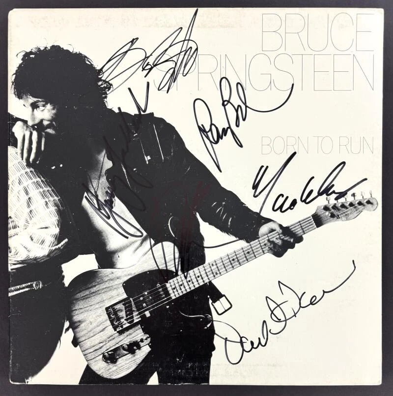 Bruce Springsteen E Street Band x6 Signed Autograph Born to Run Album Record JSA