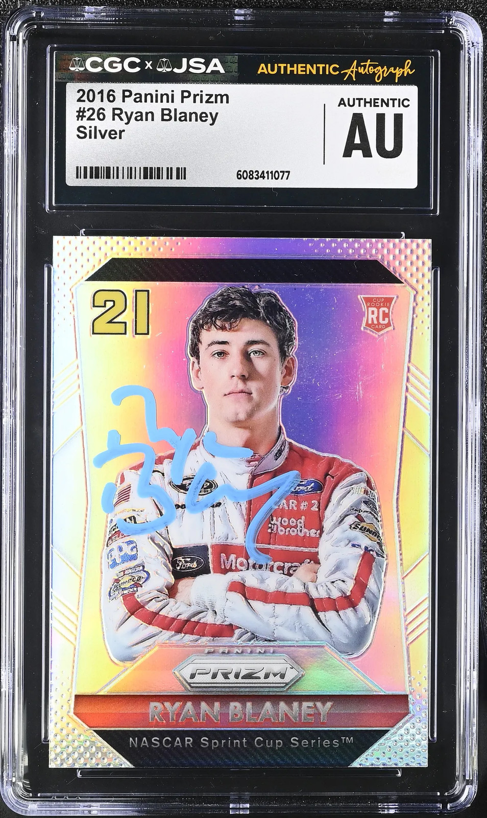 2016 Panini Prizm #26 Ryan Blaney Silver signed card CGC JSA Auto Authentic