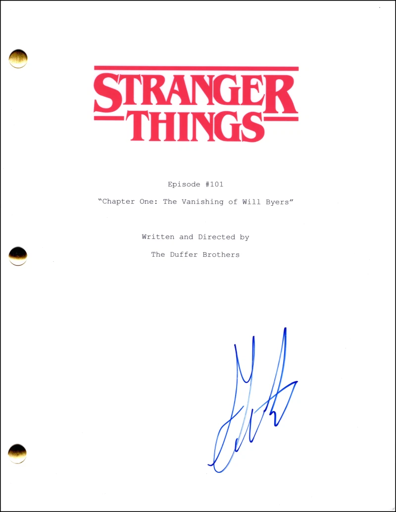Gaten Matarazzo Signed Autograph Stranger Things Full Script Screenplay - Dustin