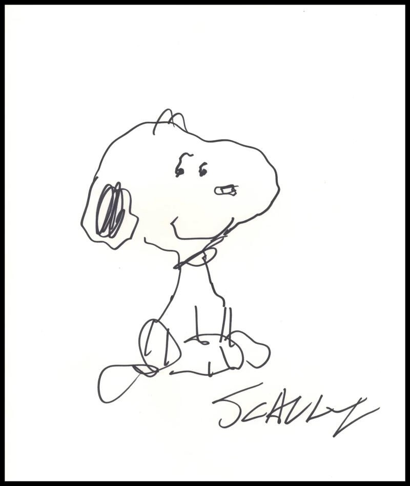 Charles M Schulz Signed Autograph 11x14 Peanuts Snoopy Original Art Sketch JSA