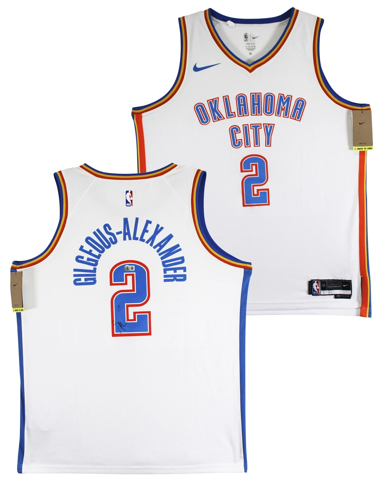 Thunder Shai Gilgeous-Alexander Signed White Nike Swingman Jersey BAS #BV56500