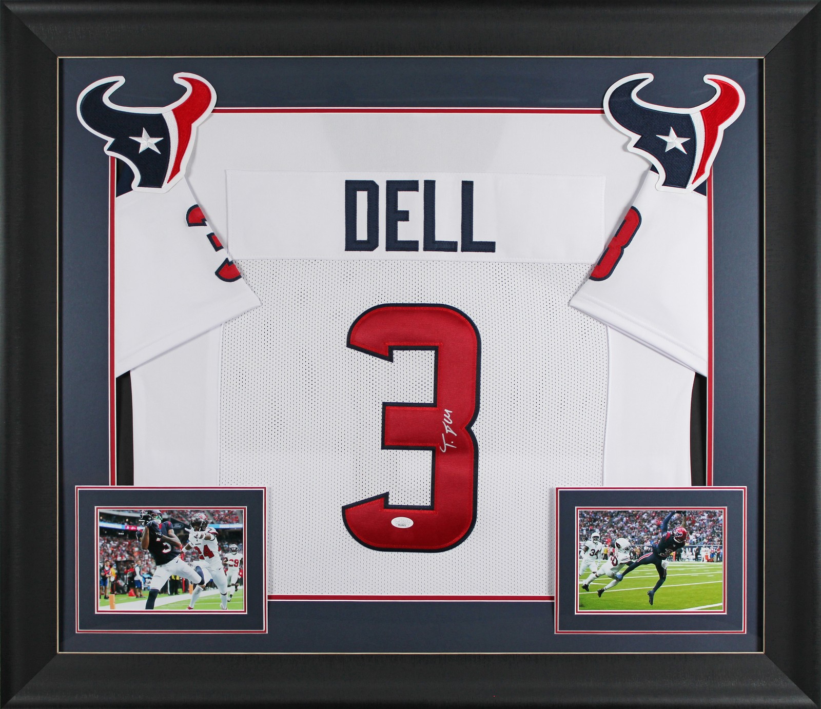 Tank Dell Authentic Signed White Pro Style Framed Jersey BAS Witnessed