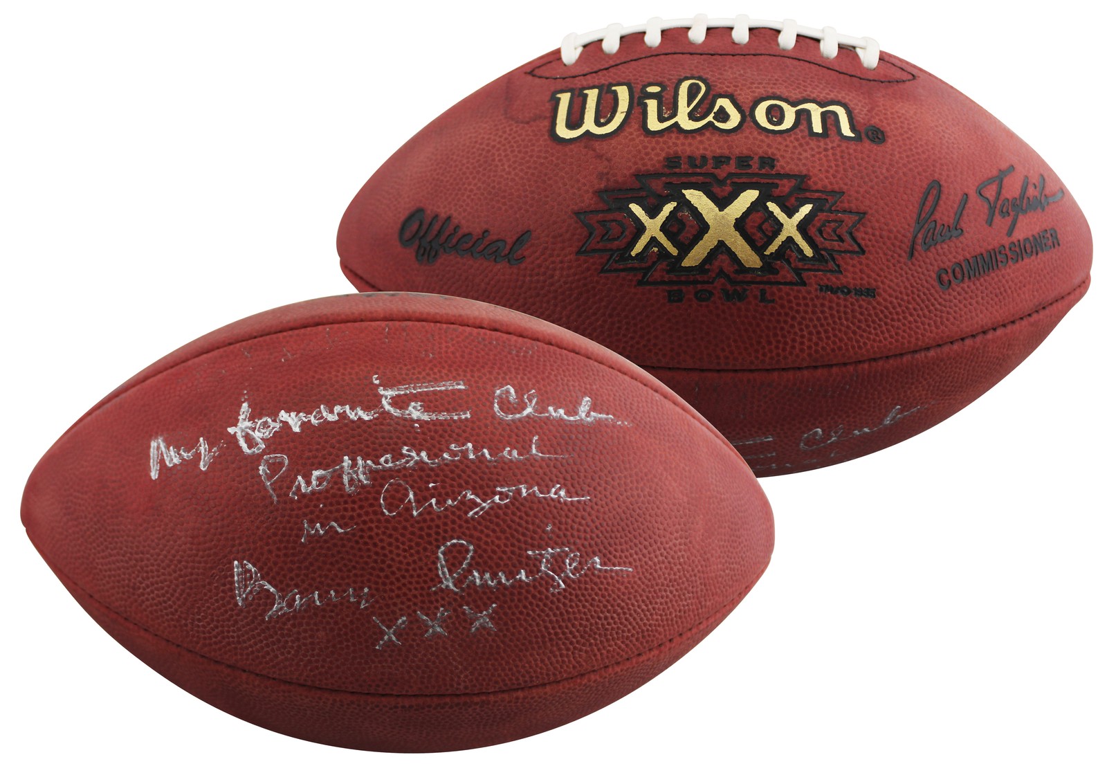 Cowboys Barry Switzer Signed Wilson Super Bowl XXX Nfl Football BAS #BU55104