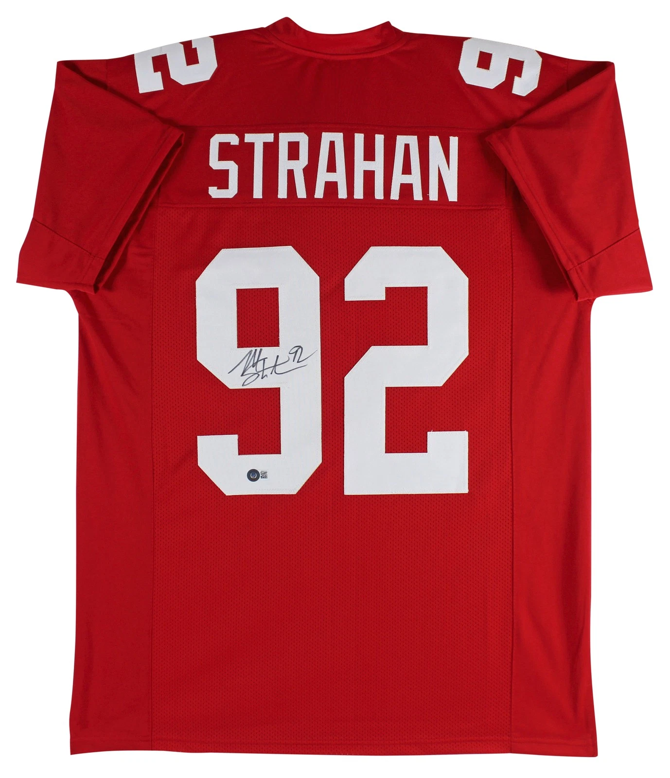 Michael Strahan Authentic Signed Red Pro Style Jersey Autographed BAS Witnessed