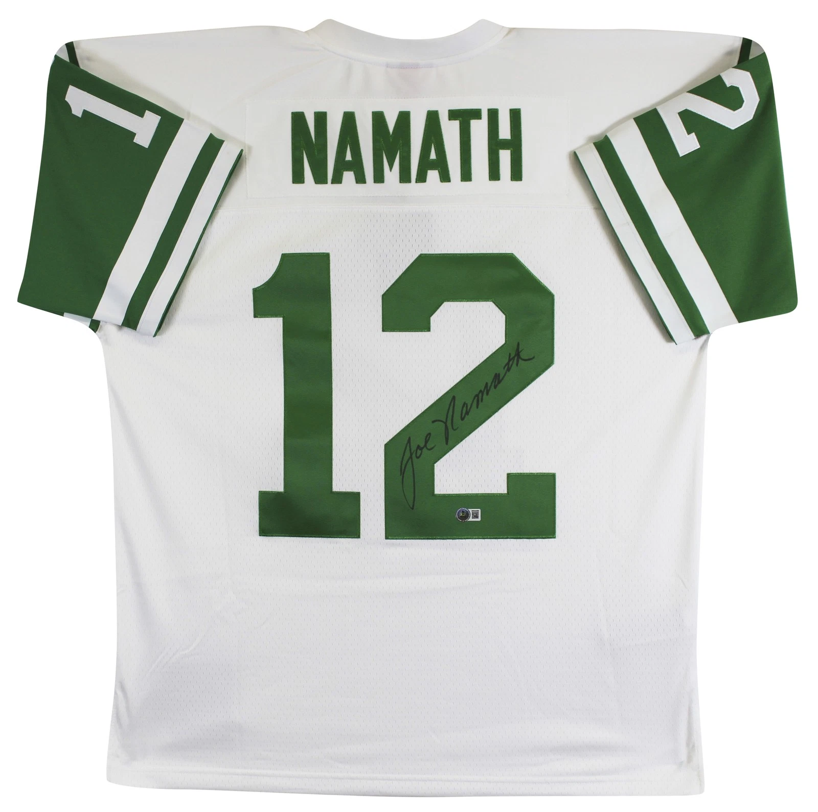 Jets Joe Namath Authentic Signed White M&N Jersey BAS Witnessed #3W324309