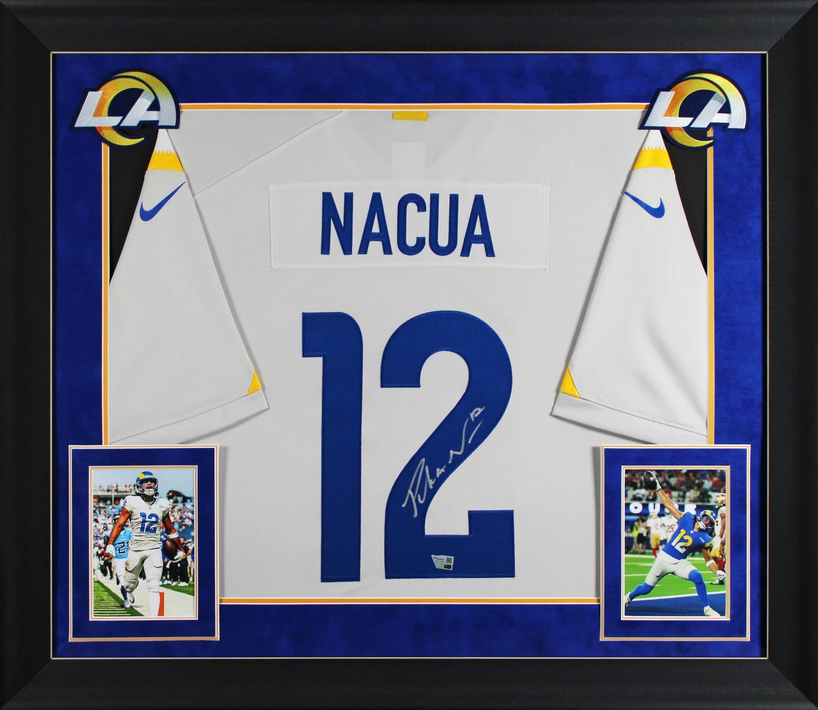 Rams Puka Nacua Authentic Signed Bone Nike Limited Framed Jersey Fanatics