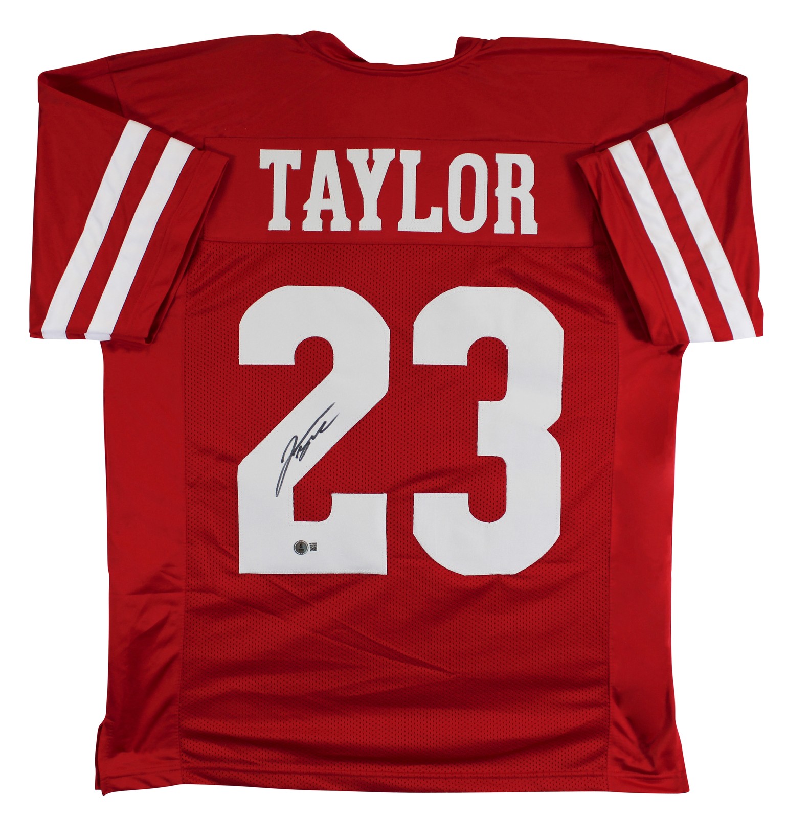 WISCONSIN JONATHAN TAYLOR AUTHENTIC SIGNED RED PRO STYLE JERSEY BAS WITNESSED COLLECTIBLE MEMORABILIA
