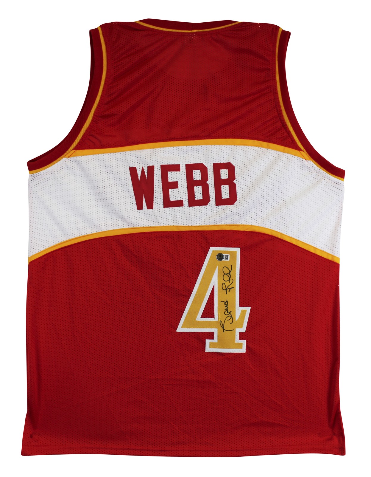Spud Webb Authentic Signed Red Pro Style Jersey Autographed BAS Witnessed