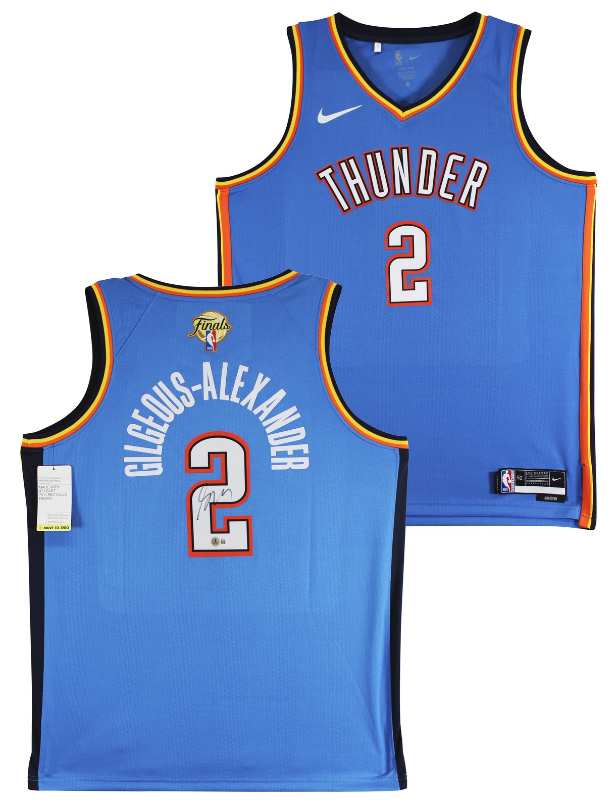 Thunder Shai Gilgeous-Alexander Signed Blue Nike Icon Finals Edition Jersey BAS