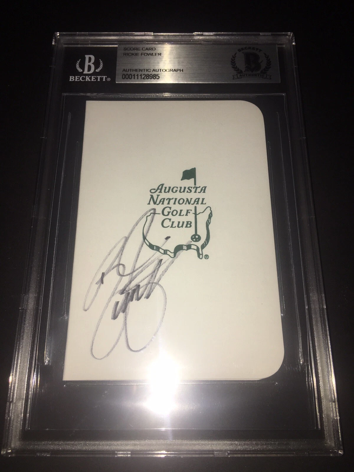 Rickie Fowler Signed Masters Scorecard 2019 Masters Tournament Beckett Slab
