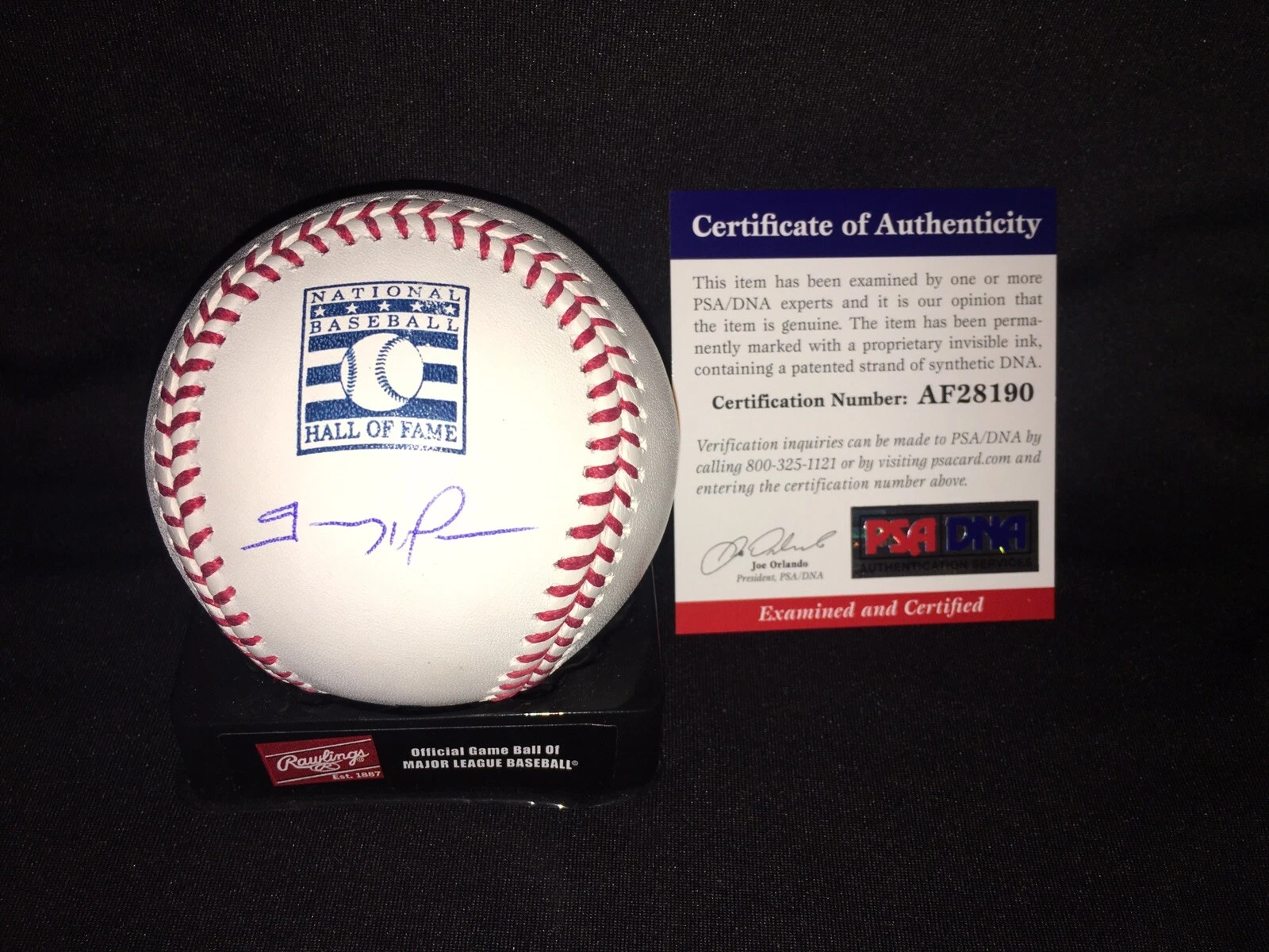 Trevor Hoffman Signed Official Hall of Fame Baseball Saves Leader 601 PSA/DNA