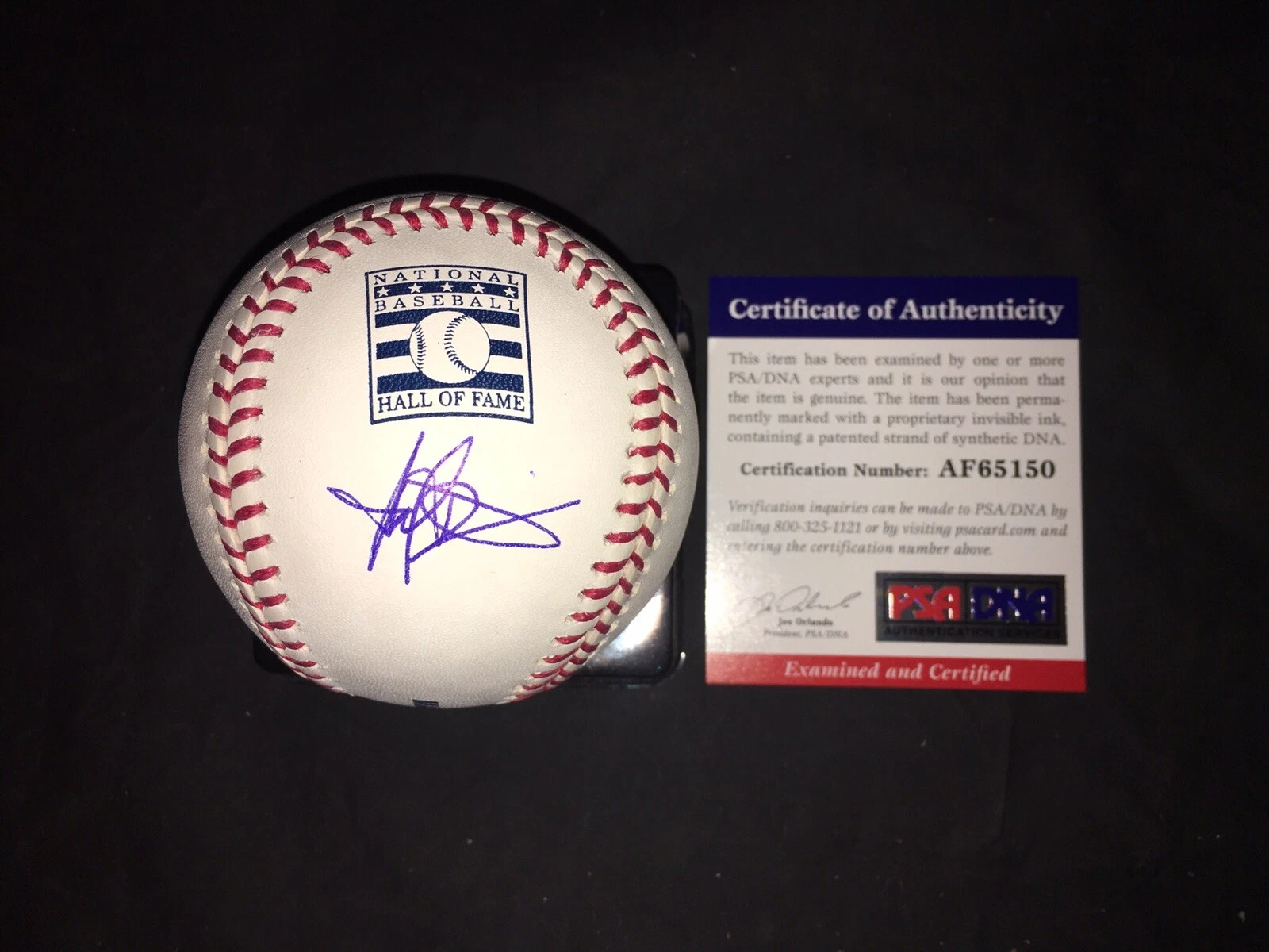 Harold Baines Signed Official Hall Of Fame Baseball Chicago White Sox 2019 PSA
