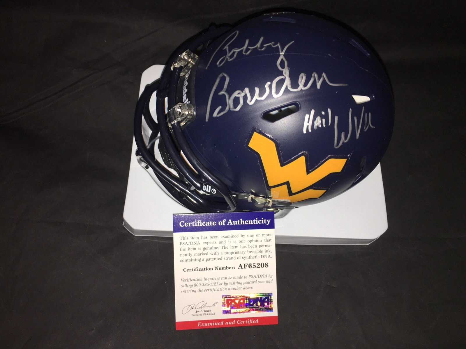 Bobby Bowden Signed Official University of West Virginia Mini Helmet PSA/DNA