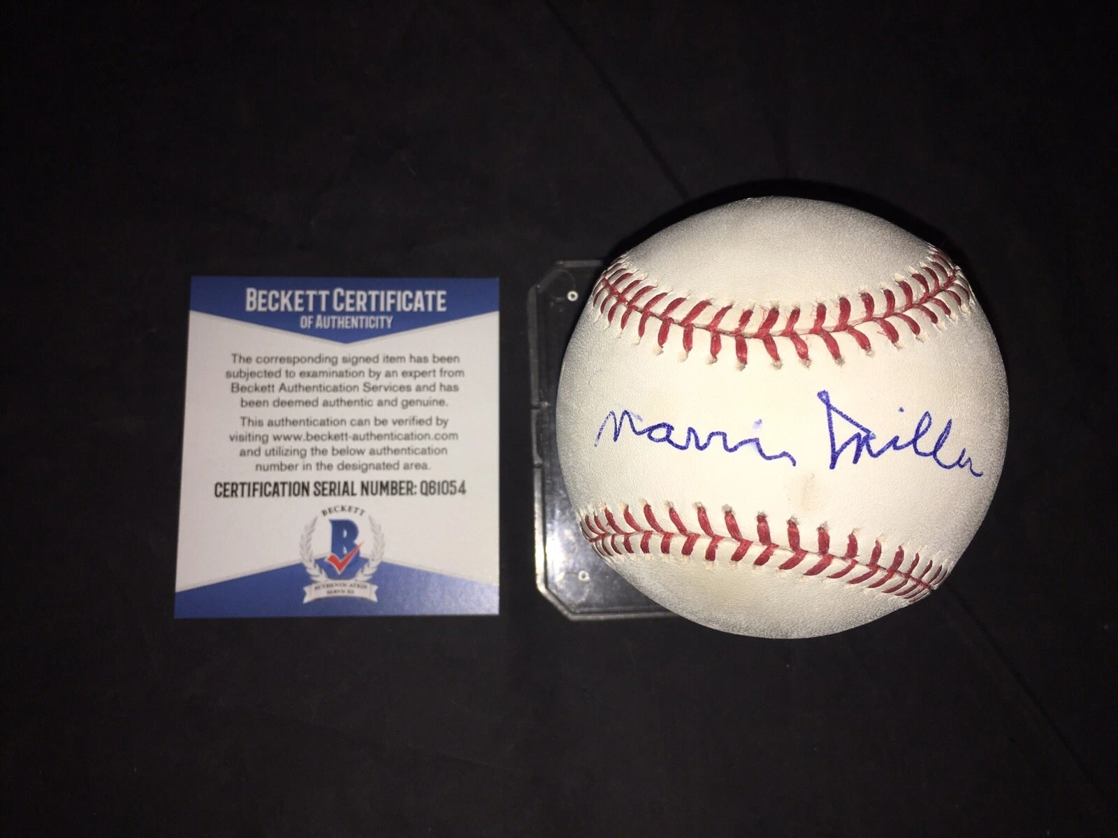 Marvin Miller Signed Major League Baseball MLB Players Association Beckett