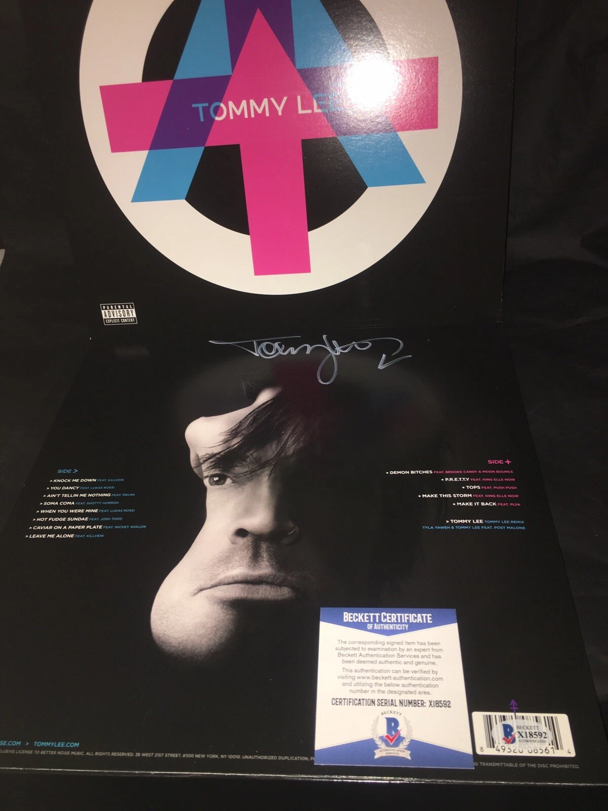Tommy Lee Signed Andro Vinyl Album Rock N Roll Legend Beckett