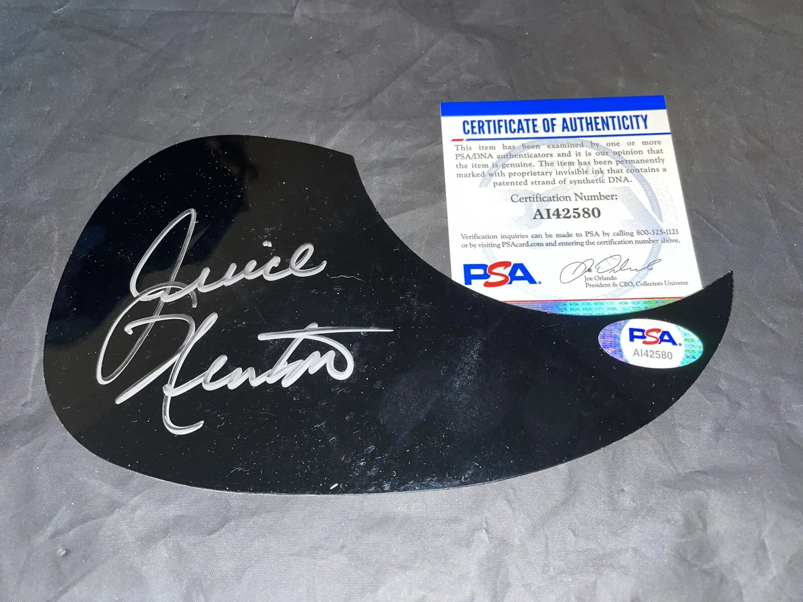 Juice Newton Signed Acoustic Pickguard “Juice”, “Quiet Lies” PSA/DNA