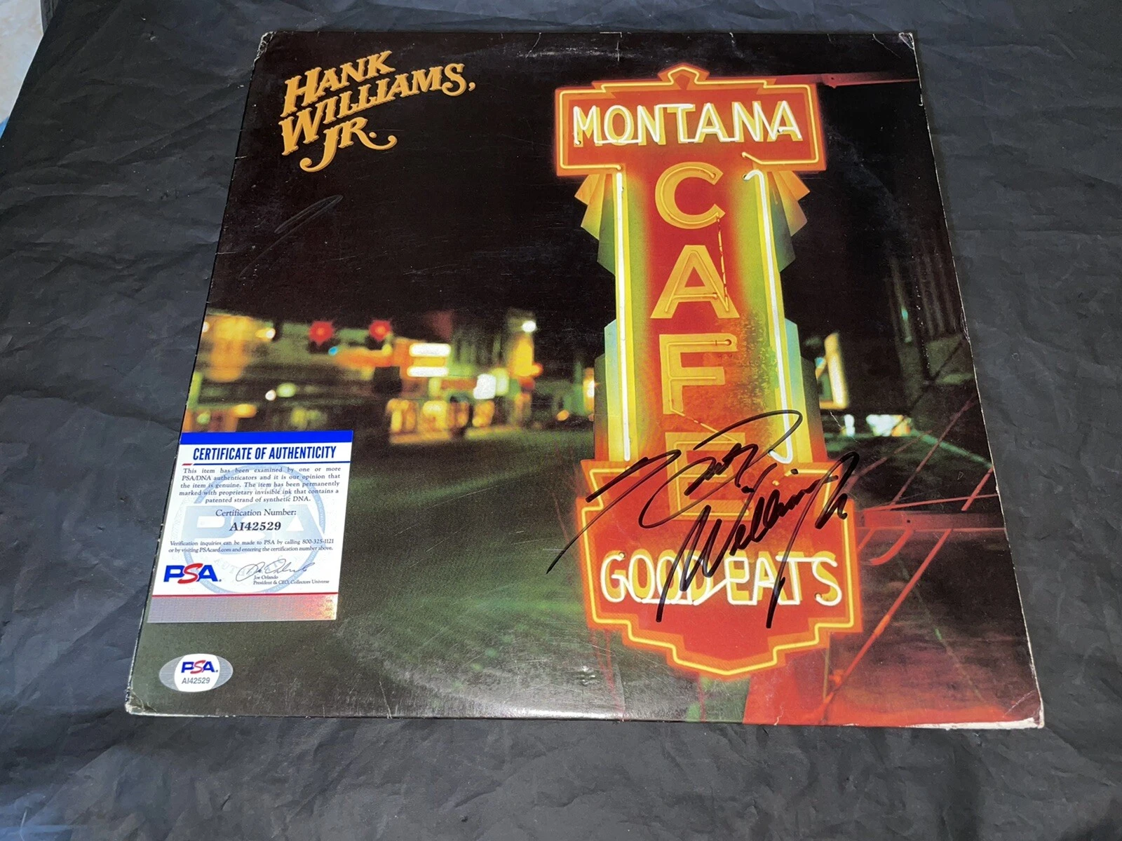 Hank Williams Jr Signed Montana Cafe Vinyl Album Country Superstar PSA/DNA #2