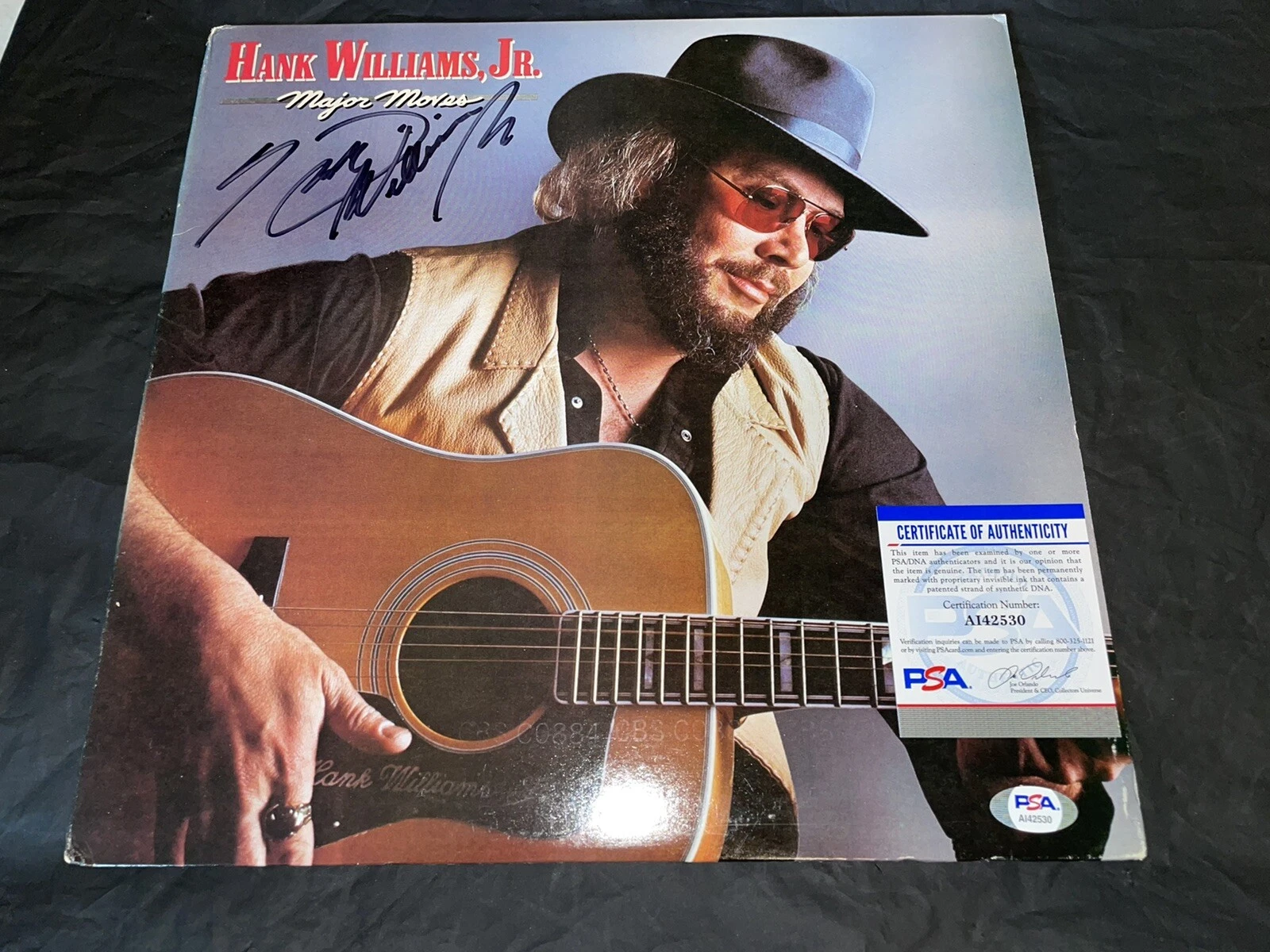 Hank Williams Jr Signed Major Moves Vinyl Album PSA/DNA