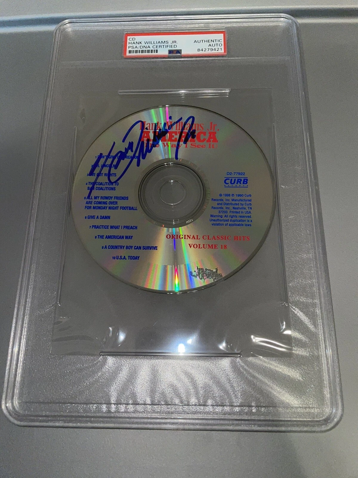 Hank Williams Jr Signed America The Way I See It CD Slabbed By PSA/DNA