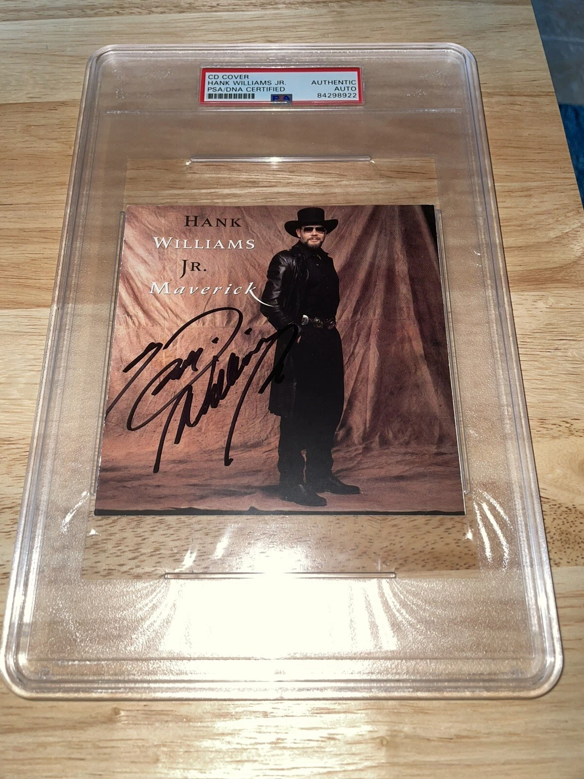 Hank Williams Jr Signed Maverick CD Booklet Slabbed PSA/DNA