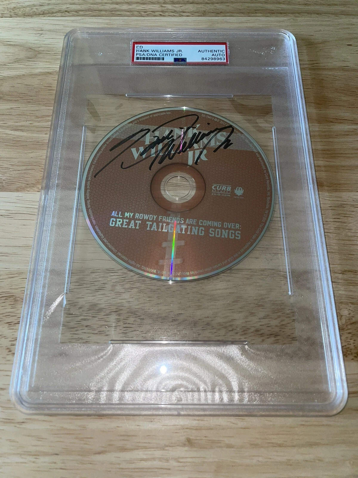 Hank Williams Jr Signed Great Tailgating Songs CD Slabbed PSA/DNA
