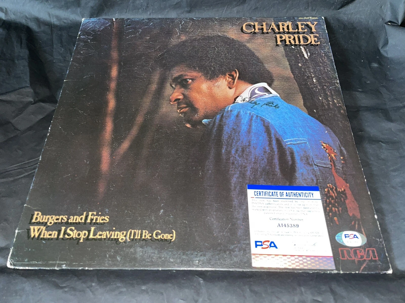 Charley Pride Signed Burgers And Fries Vinyl Album Country Superstar PSA/DNA