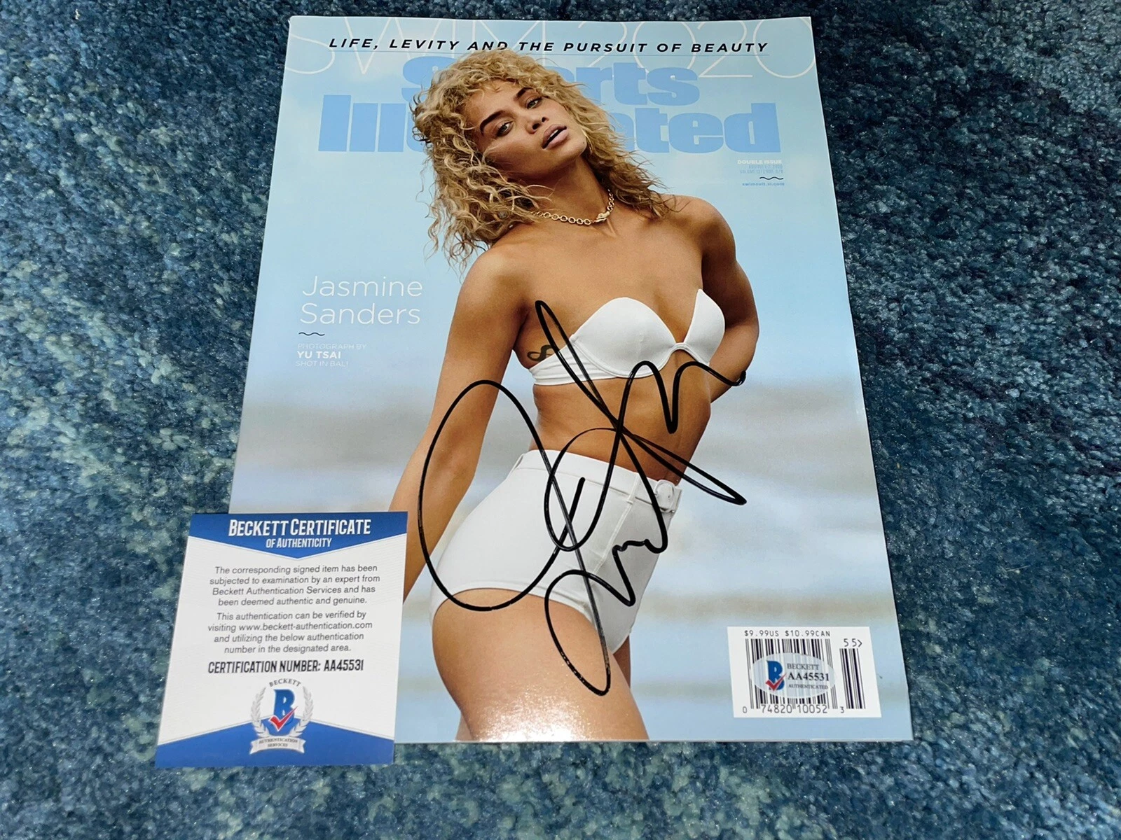 Jasmine Sanders Signed SI Sports Illustrated Swimsuit Edition Full Mag Beckett