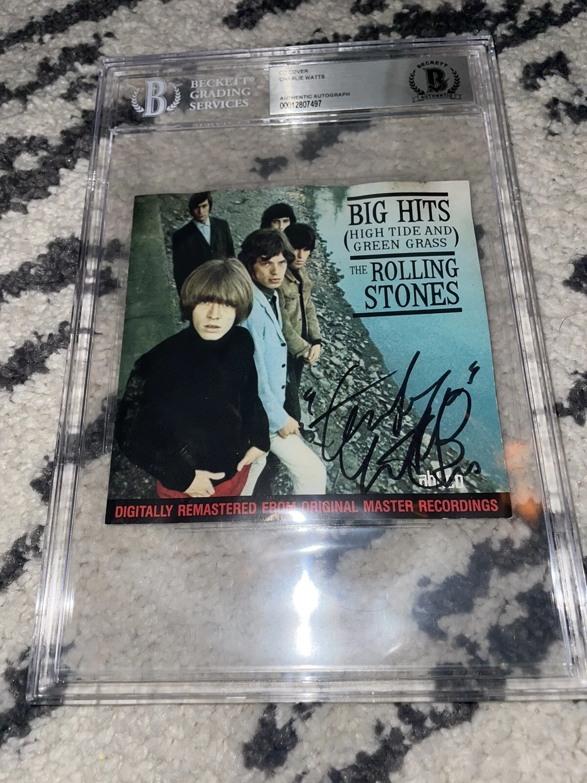 Charlie Watts Signed Big Hits Rolling Stones CD Booklet Beckett Encap