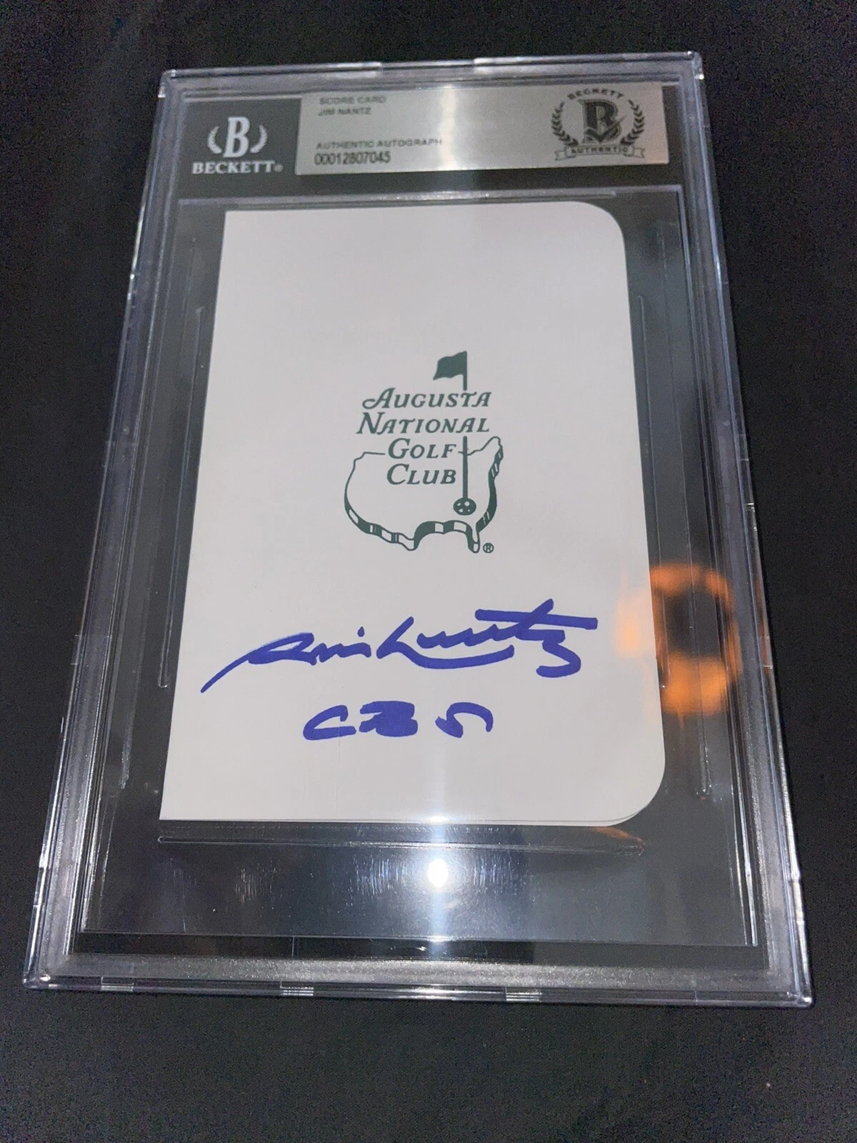 Jim Nantz Signed Masters Scorecard CBS Announcer Tradition Beckett Slab
