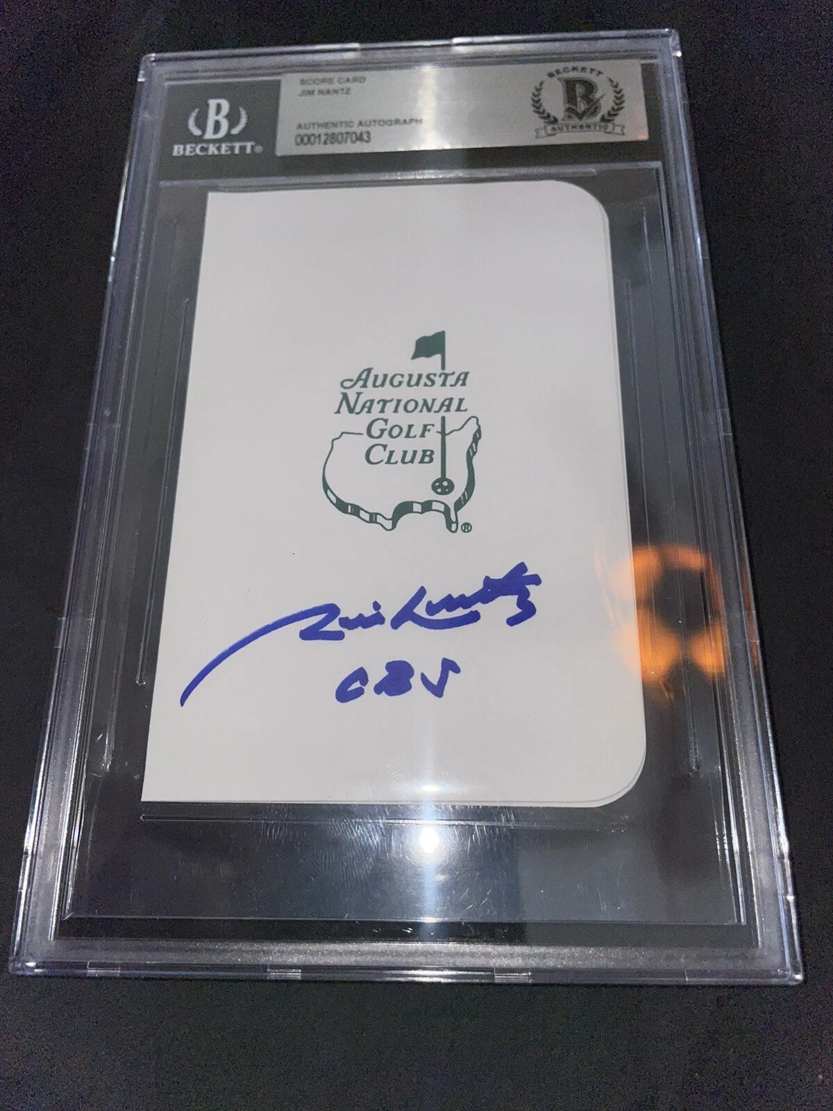 Jim Nantz Signed Masters Scorecard CBS Announcer Tradition Beckett Slab #2