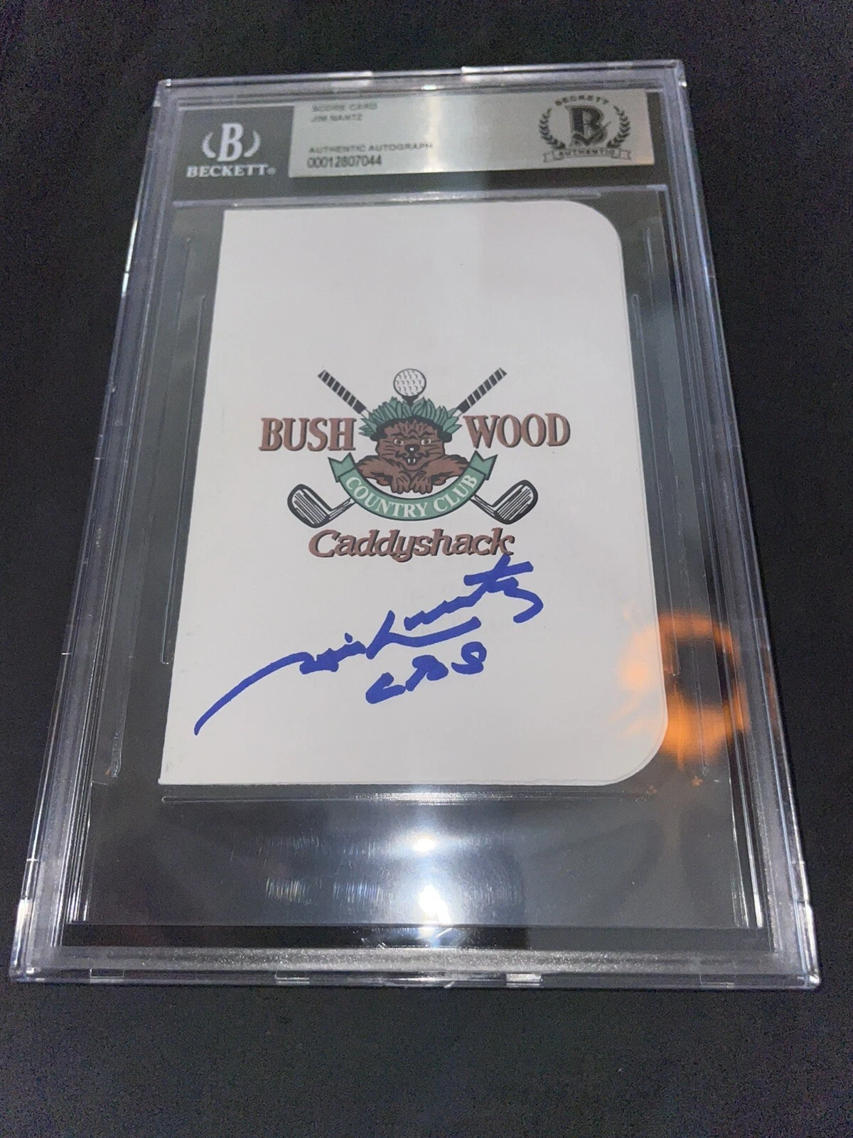 Jim Nantz Signed Caddyshack Bushwood Scorecard CBS Announcer Beckett Slab