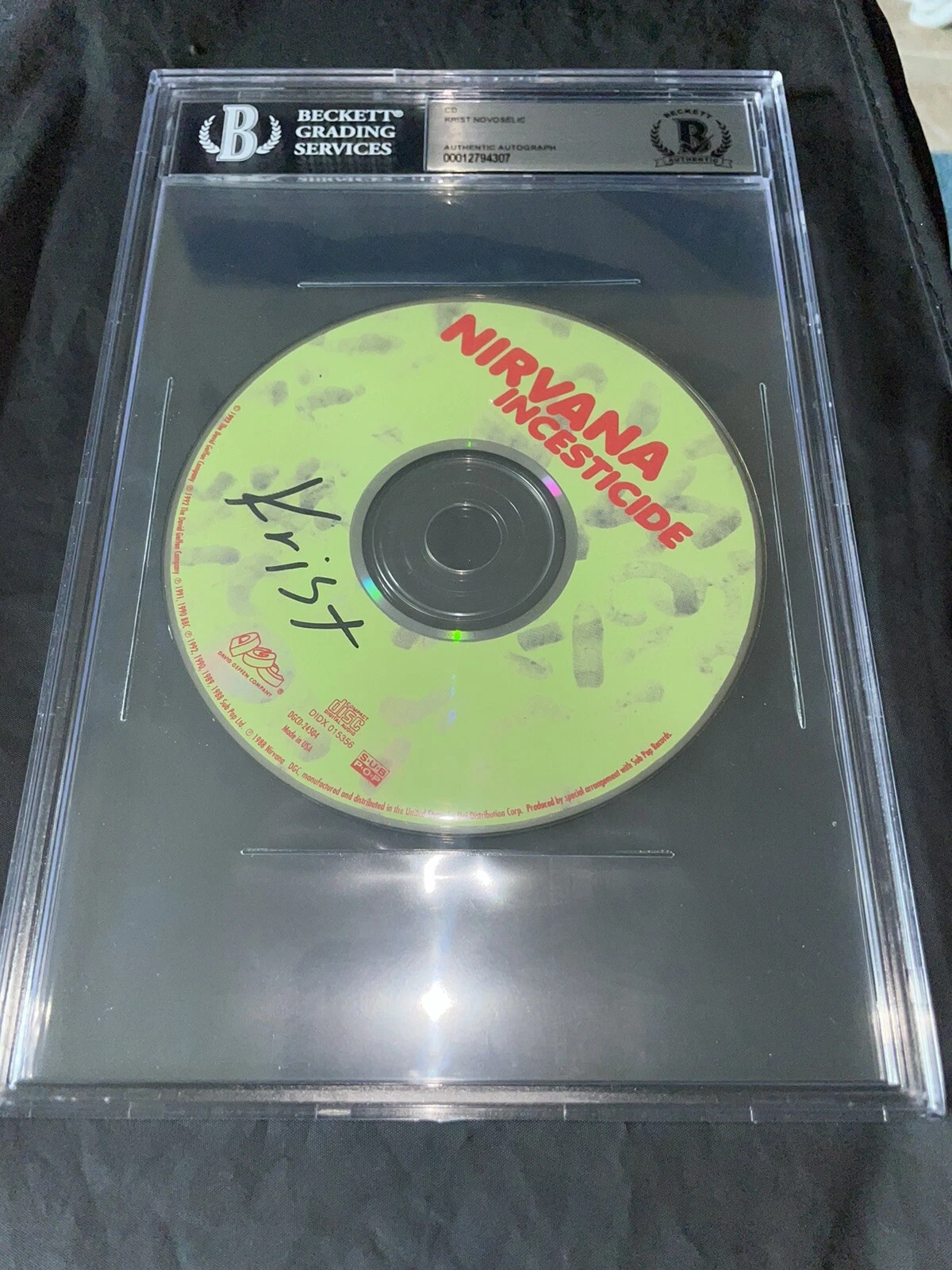 Krist Novoselic Signed Incesticide CD Slabbed Beckett