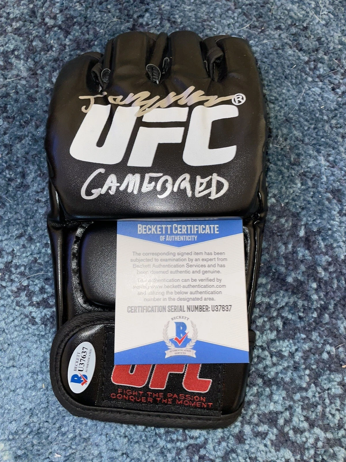 Jorge Masvidal Signed UFC Boxing Glove Champion Baddest Mother Winner Beckett #3