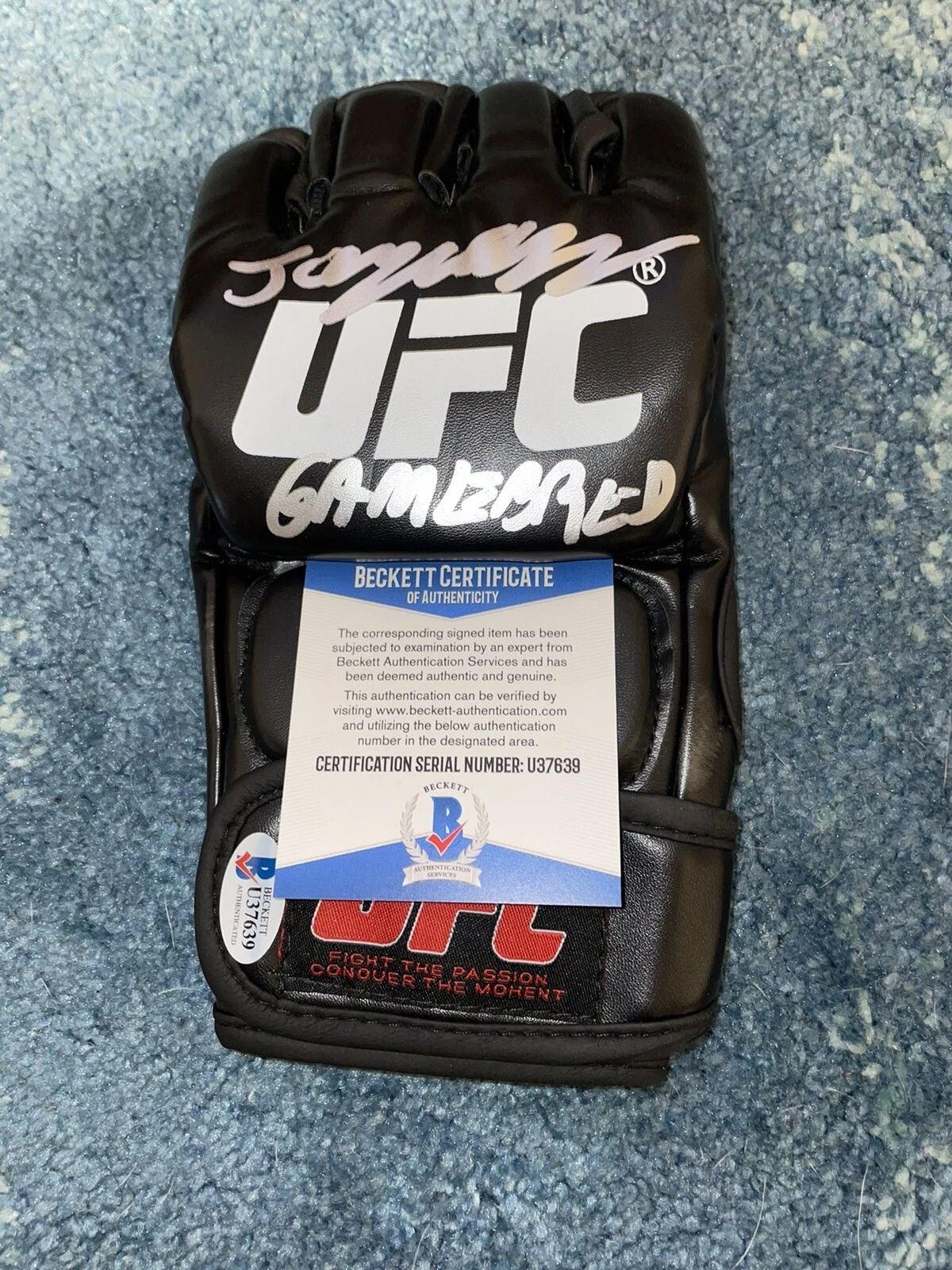 Jorge Masvidal Signed UFC Boxing Glove Champion Baddest Mother Winner Beckett #5