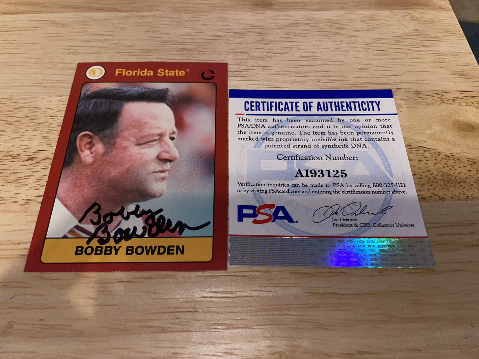 Bobby Bowden Signed Trading Card Florida State Seminoles PSA/DNA #4