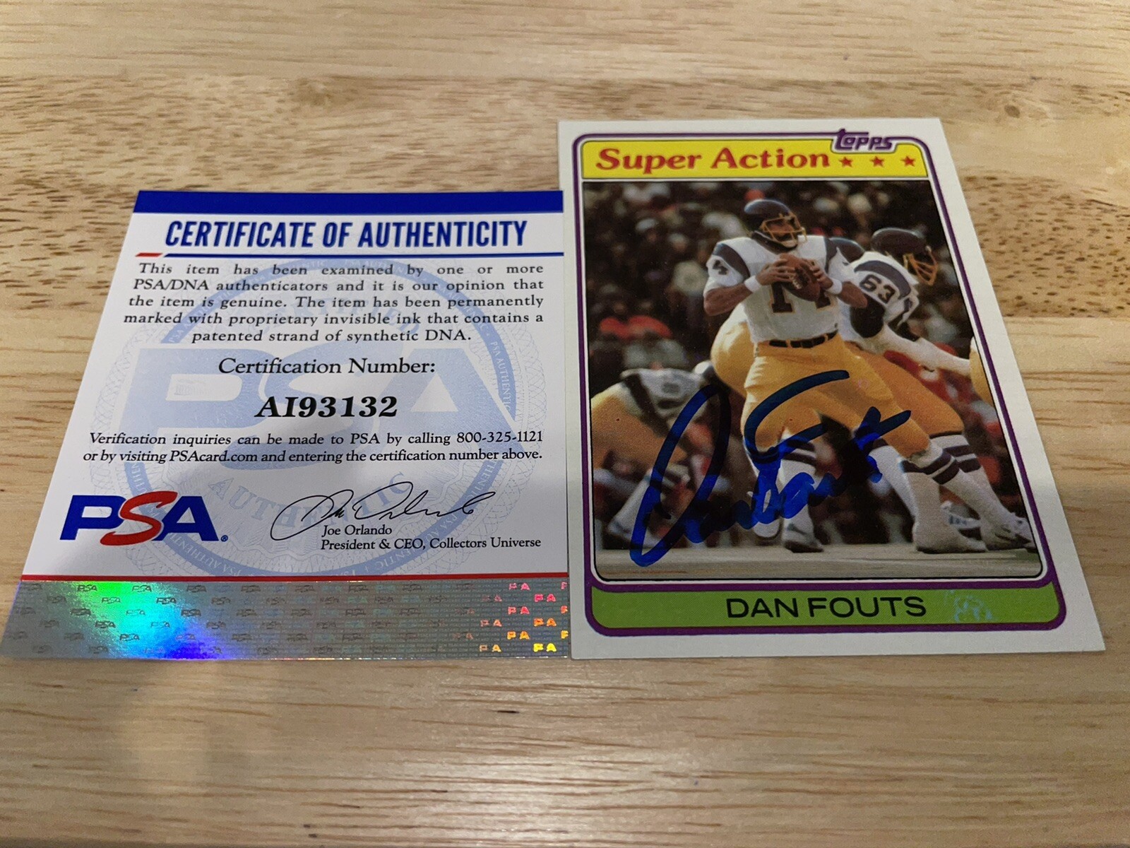 Dan Fouts Signed Trading Card San Diego Chargers PSA/DNA #4