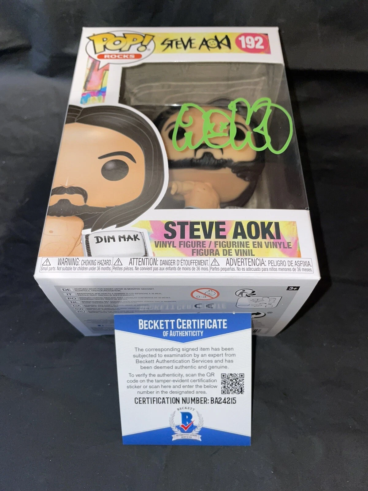 Steve Aoki Signed Official Funko Pop Vinyl Figure World Famous DJ Beckett