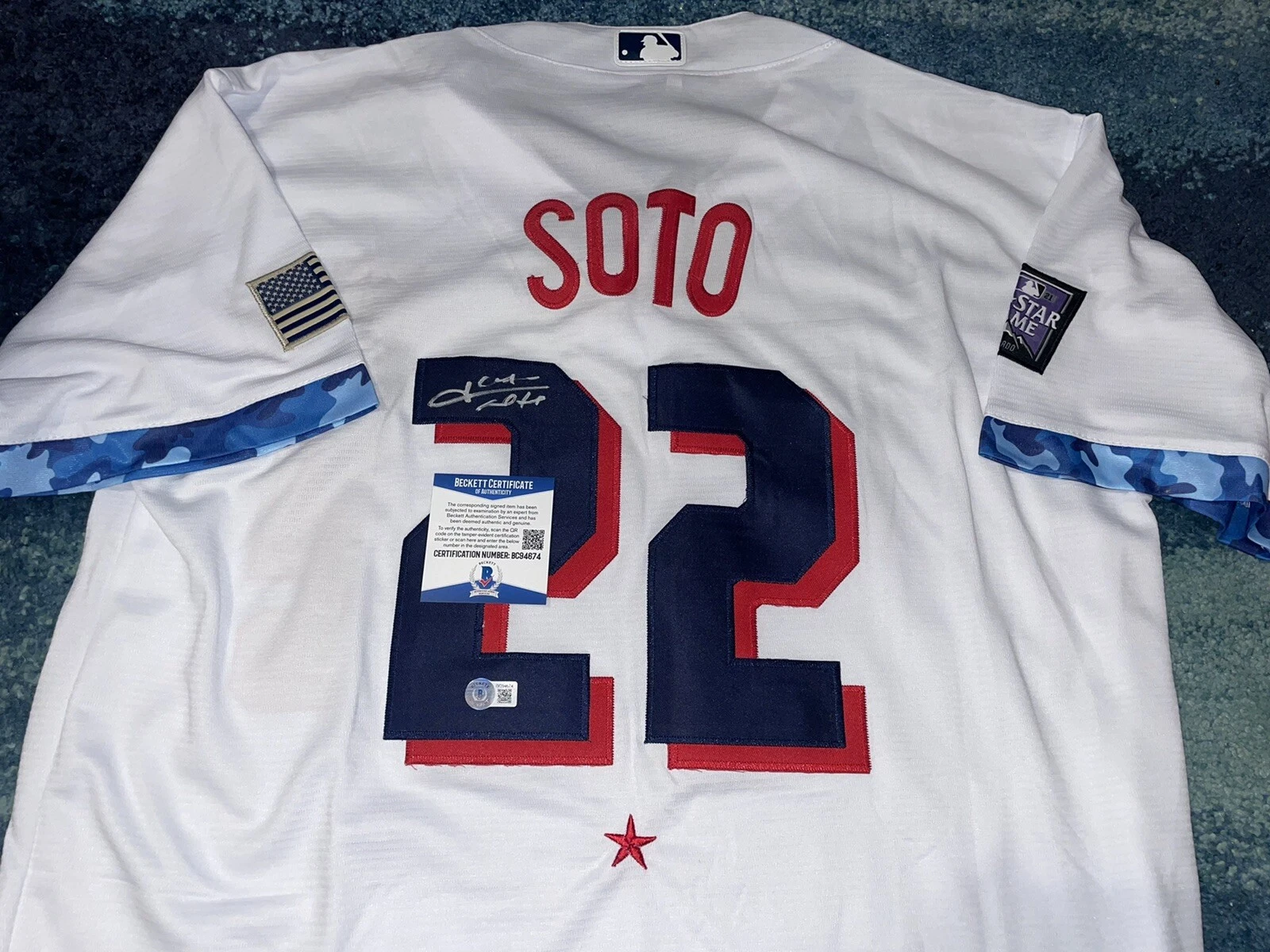Juan Soto Signed 2021 All Star Jersey Washington Nationals Superstar Beckett