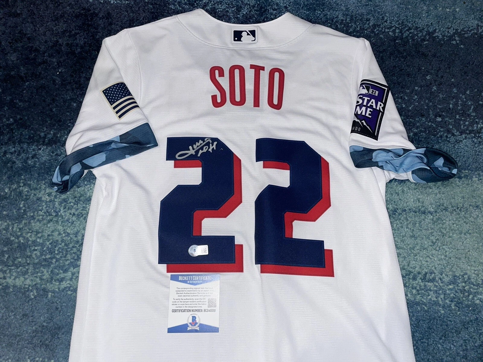 Juan Soto Signed 2021 All Star Jersey Washington Nationals Superstar Beckett #2