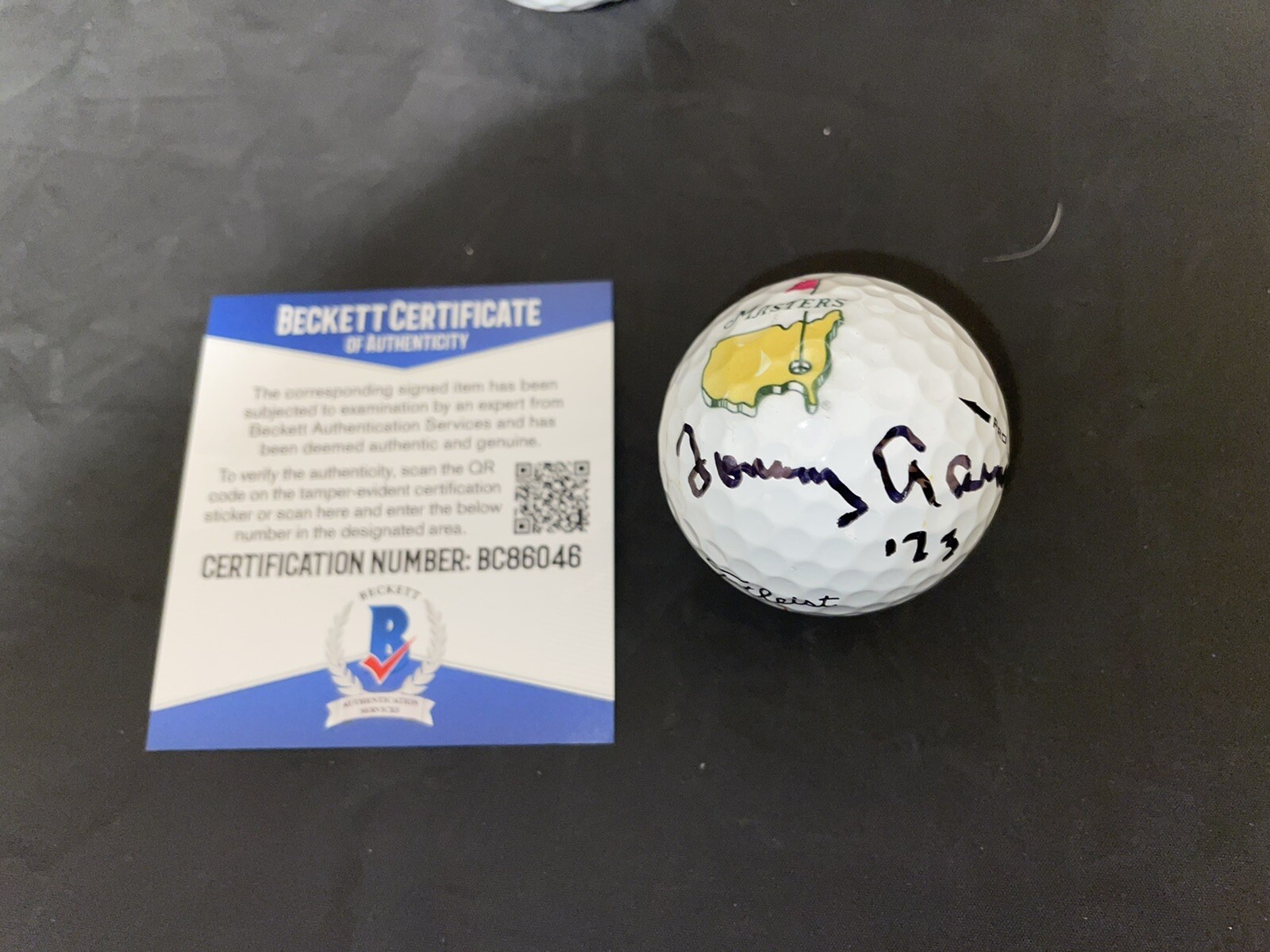 Tommy Aaron Signed Official Masters Golf Ball 1973 Winner Beckett