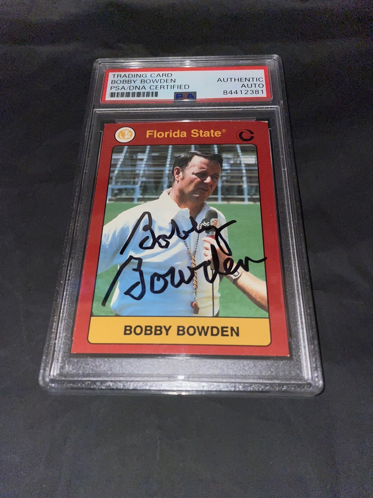 BOBBY BOWDEN SIGNED 1990-1991 FSU COLLEGIATE COLLECTION PSA/DNA SLAB #4 COLLECTIBLE MEMORABILIA